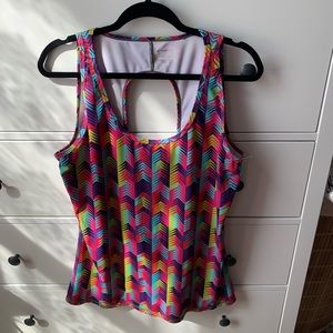 Fabletics Multicolor Pattern Exercise Top Sz XXL